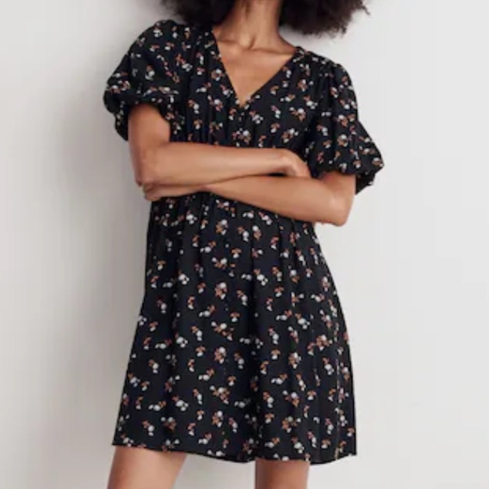 Madewell Challis Sophia Mini Dress in Woodland Floral XL Large button front